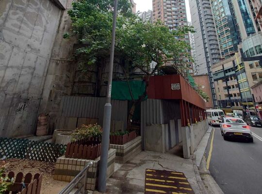 羅便臣道52號對面的行人路